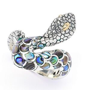 Samuel B. Silver and Abalone Snake Ring